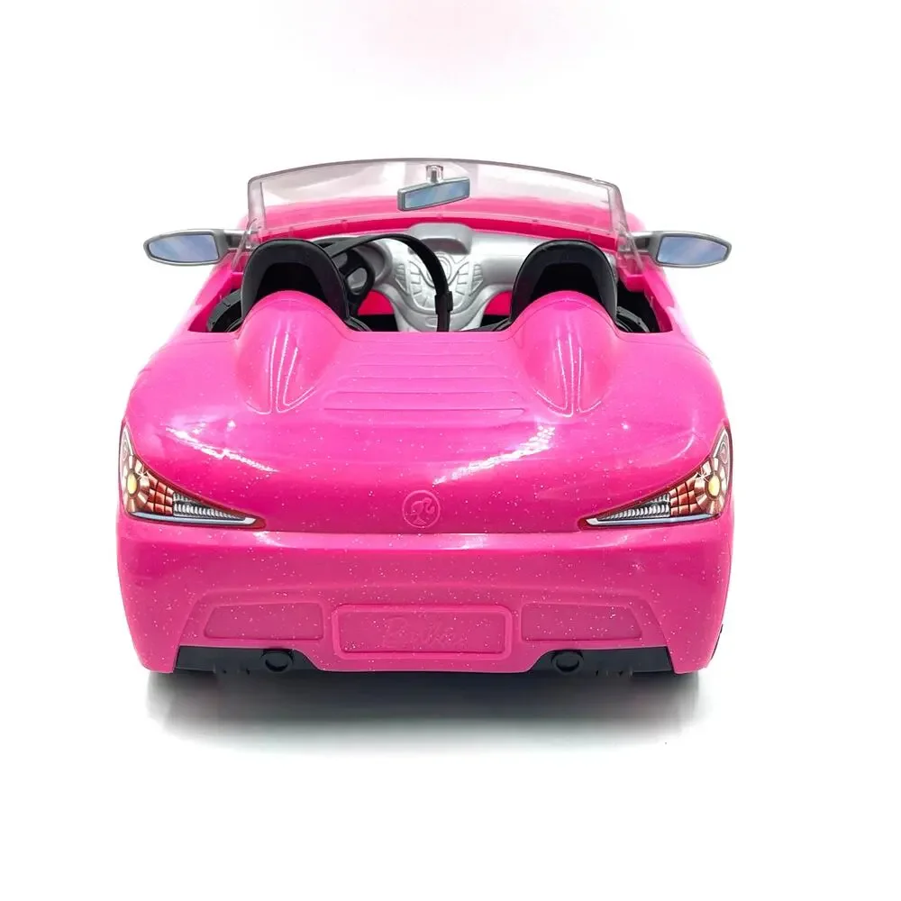 Barbie Mattel Pink White Convertible Sports Car Seatbelts 2 Seat Glam 2013 BDF38